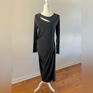 VENUS sz L long sleeve, cut out stretch dress w/ruching